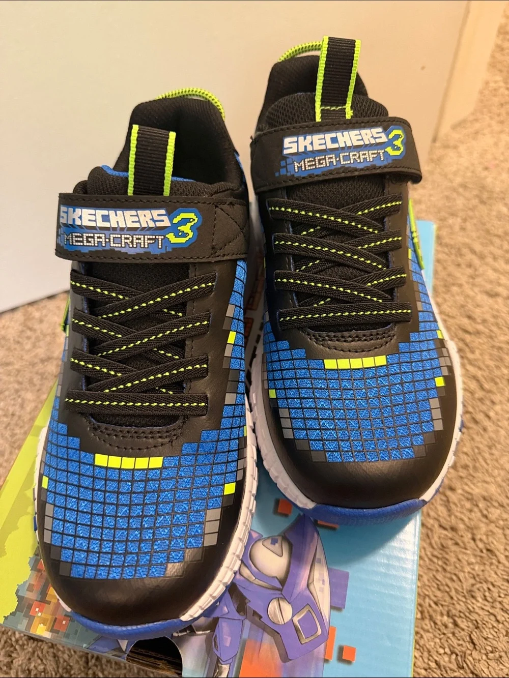 Skechers Kids' Blue & Lime Mega-Craft Light-Up Sneaker